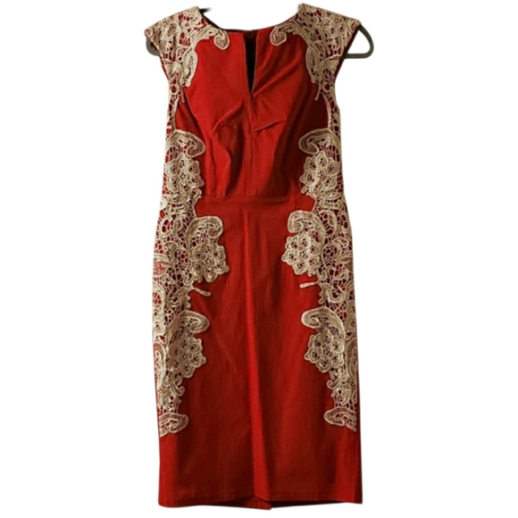 Paper Dolls Dresses & Skirts - Paper Doll Scarlet Midi Dress with Ivory Lace